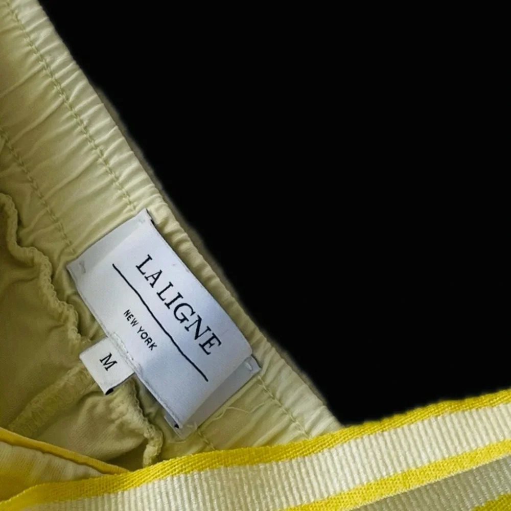 SOLD✨LA LIGNE | M | Bonne Nuit Wide Leg Pajama Pants Butter Lemon Cotton Stripe_13